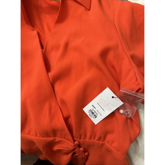 Nine West Surplice Shirt Dress Size XXL Spring Summer Wrap Short Sleeve Mini New - Picture 8 of 11